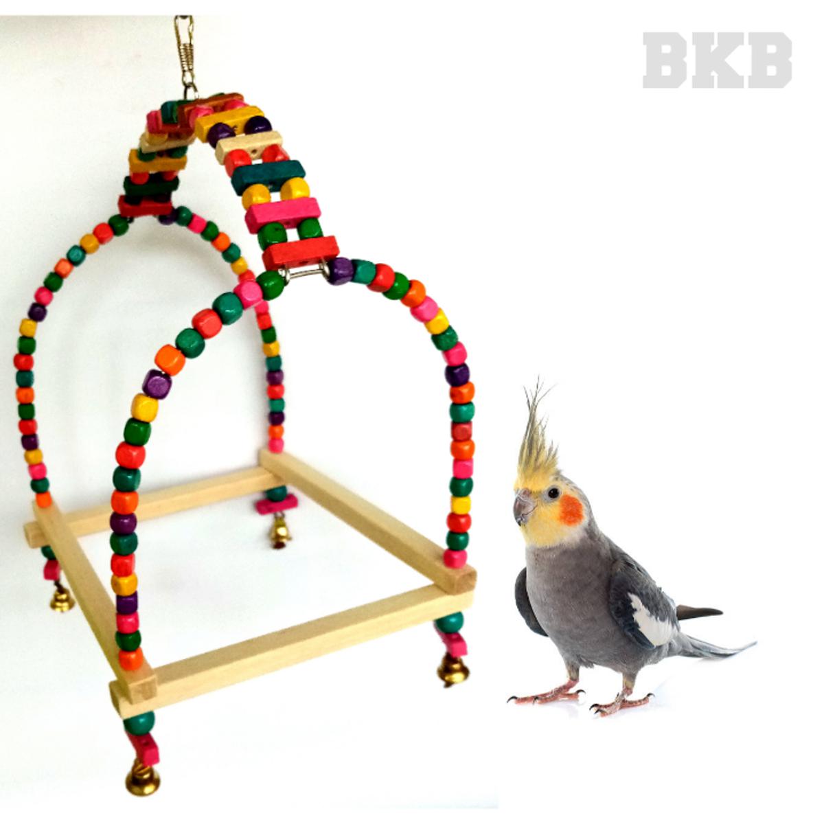 Picture of Birds Swing for Cage Accessory Perch Bird Toy for Budgies, Cockatiel, Parrot, Java, Finch, Canary and Other Small Birds