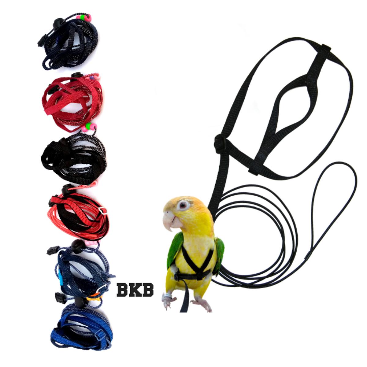 Picture of Adjustable Parrot Bird Aviator Harness Leash Anti-Bite Flying Training Rope Pet Outdoor Traction Fit Lovebird Cockatiel coniur ringneck parrot Mynah Small Birds