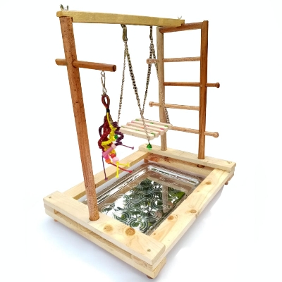 Picture of Playground Climb Wooden Perches parch (Bird Stand) sige 19"x14" inches (fold system)
