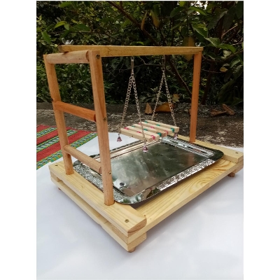 Picture of Playground Climb Wooden Perches (Bird Stand) sige 14"x13"×18" inches (fold system)