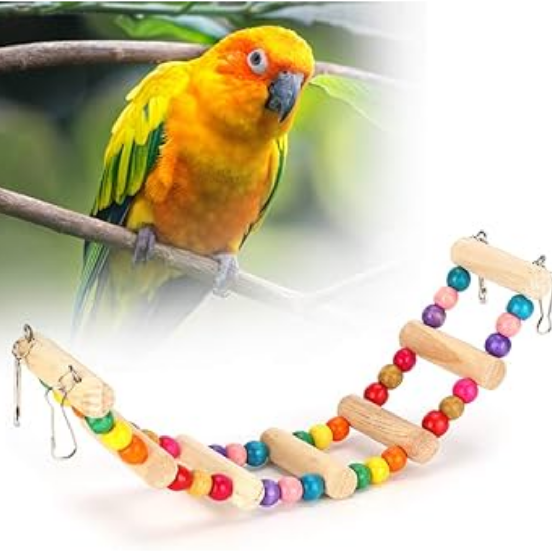 Picture of 1 Feet Long Wooden Bird ladder & cradle fun cage toy for bird training bird accessories