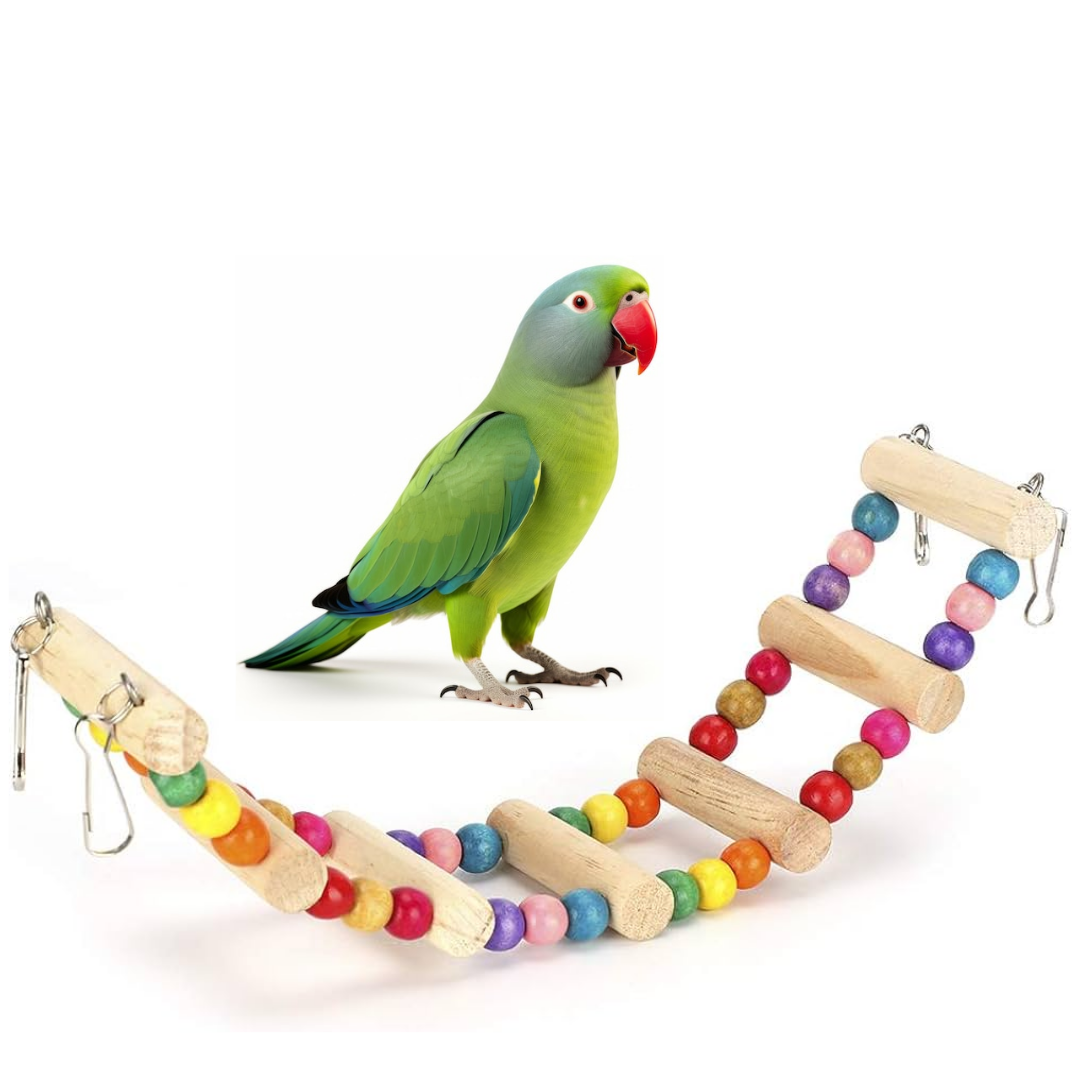 Picture of 1 Feet Long Wooden Bird ladder & cradle fun cage toy for bird training bird accessories