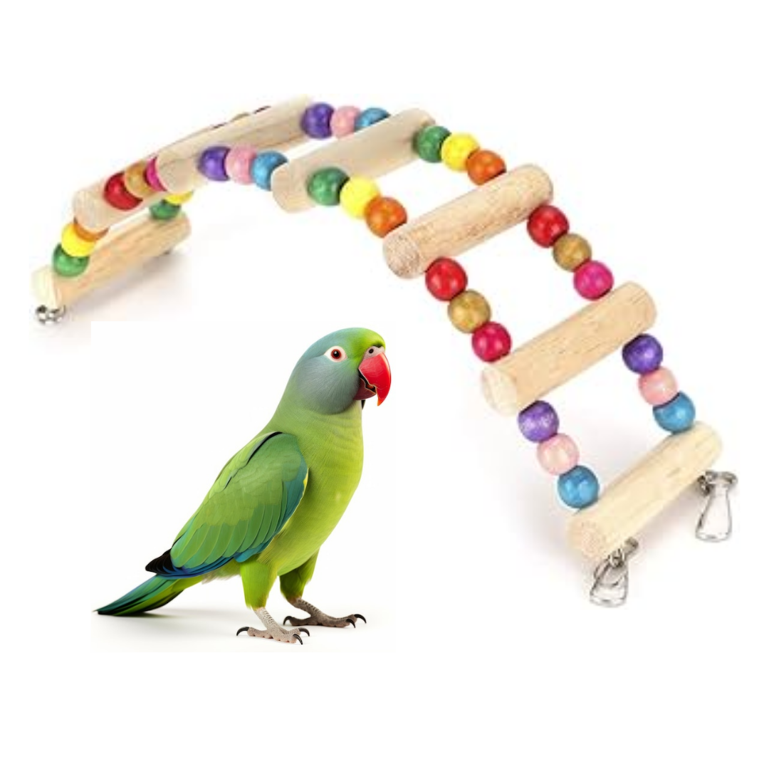 Picture of 1 Feet Long Wooden Bird ladder & cradle fun cage toy for bird training bird accessories