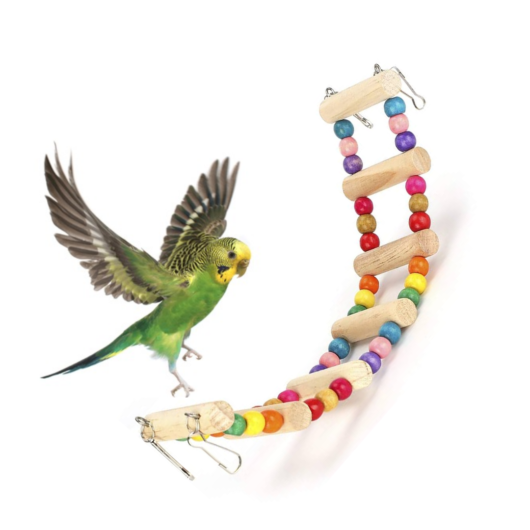 Picture of 1 Feet Long Wooden Bird ladder & cradle fun cage toy for bird training bird accessories