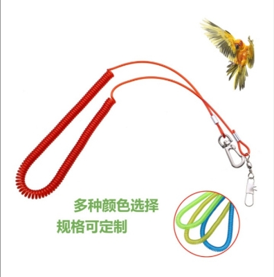 Picture of 3 miter spring harness lash with 5.5mm anklet foot ring for cockatiel, yellow sider coniur, merun tail coniur bird