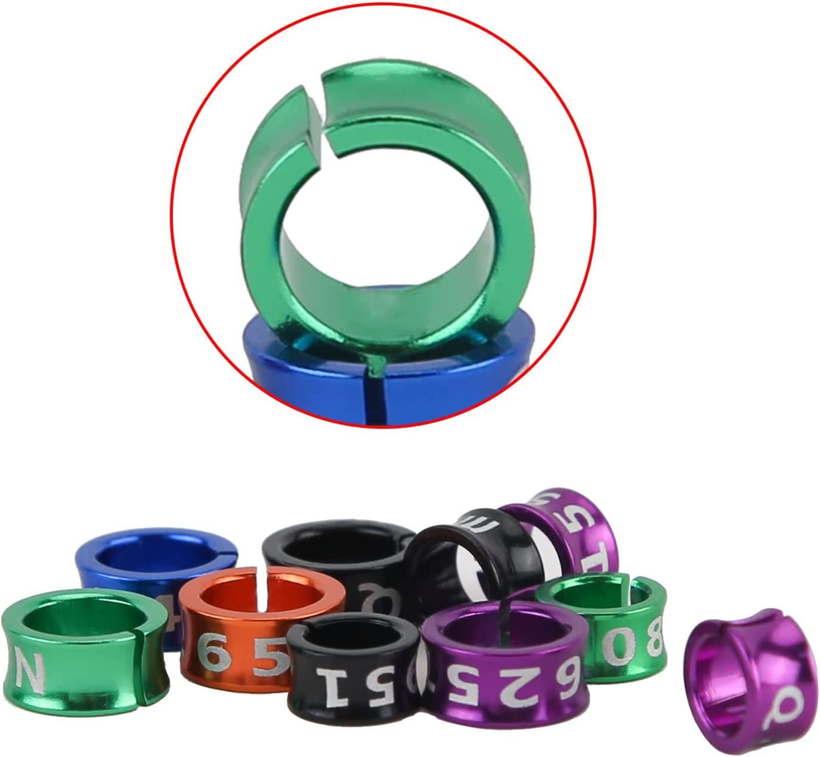 Picture of 2pcs 6mm cut ring easy to use cockatiel. yellow sider coniur. merun tail coniur. plan headed parrot & others bird. pet accessories