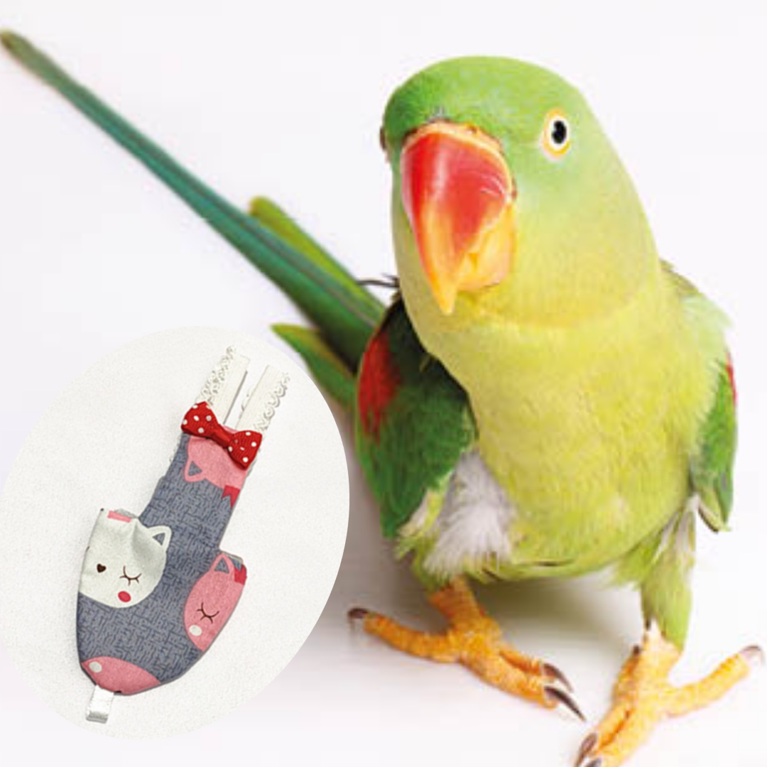 Picture of alex parrot bird diaper dress adjustable bird diaper dress washable fabrics pet bird accessories