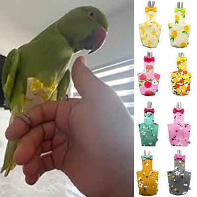Picture of ringneck parrot bird diaper dress washable fabrics adjustable diaper dress pet products pet bird accessories