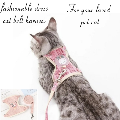 Picture of body belt harness fashionable harness for cat cat accessories cat products