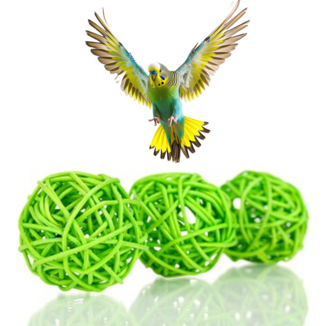 Picture of bamboo ball toy for bird (4pcs) pet bird toy bird products bird accessories