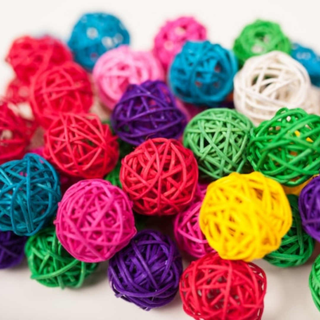 Picture of bamboo ball toy for bird (4pcs) pet bird toy bird products bird accessories