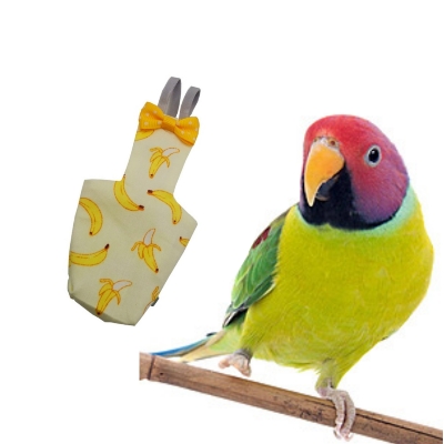 Picture of plam headed parrot bird diaper dress washable fabrics adjustable diaper dress bird accessories