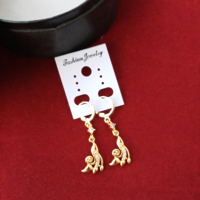 Picture of Stone Earrings (Golden) For Women & Girls 1 Pair (Imported) - M002- Earring - Earrings for Women - Ear Ring