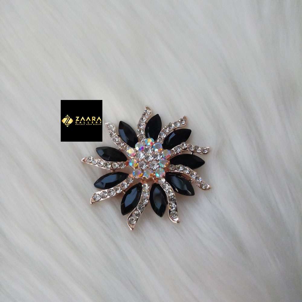 Picture of Stone & Metal Brooch /Hijab Pin/ Saree Pin for Women (Golden) (Imported) M-BRC1151 -1 Piece - হিজাব পিন - Brooch - Brooch for Women