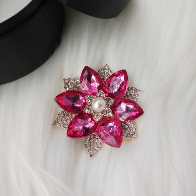 Picture of Stone & Metal Brooch /Hijab Pin/ Saree Pin for Women (Golden) (Imported) M-BRC1135 - 1 Piece - Brooch - Brooch for Women - হিজাব পিন