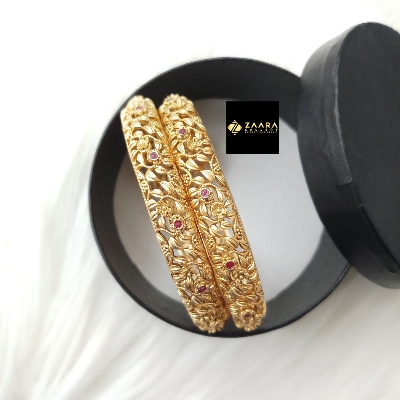 Picture of Jaypuri Copper Bangles/ Brass Bangles For Women - 2 Pieces (Imported) - M-JB7015 - Bangles for Women - Bangles - চুড়ি