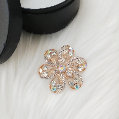 Picture of Stone & Metal Brooch /Hijab Pin/ Saree Pin for Women (Golden) (Imported) M-BRC-1103 - 1 Piece - Brooch - Brooch for Women - হিজাব পিন