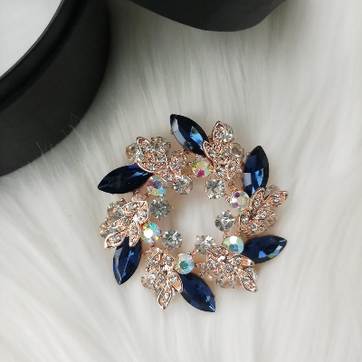 Picture of Stone & Metal Brooch /Hijab Pin/ Saree Pin for Women (Golden) (Imported) M-BRC-1104 - 1 Piece - Brooch - Brooch for Women - হিজাব পিন