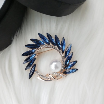 Picture of Stone & Metal Brooch /Hijab Pin/ Saree Pin for Women (Golden) (Imported) M-BRC-1106 - 1 Piece - Brooch - Brooch for Women - হিজাব পিন