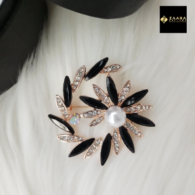 Picture of Stone & Metal Brooch /Hijab Pin/ Saree Pin for Women (Golden) (Imported) M-BRC-1107 - 1 Piece - Brooch - Brooch for Women - হিজাব পিন