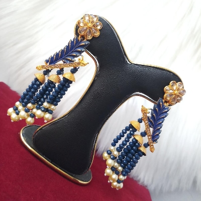 Picture of Jaypuri Art Blue Earrings For Women (Imported) M-JMIND-304 - 1 Pair - Earrings - Ear rings