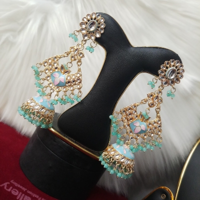 Picture of Jaypuri Meenakari Stone Multicolor Earrings For Women (Imported) M-JMEM470A - 1 Pair - Earrings for Women - Earrings - Ear rings