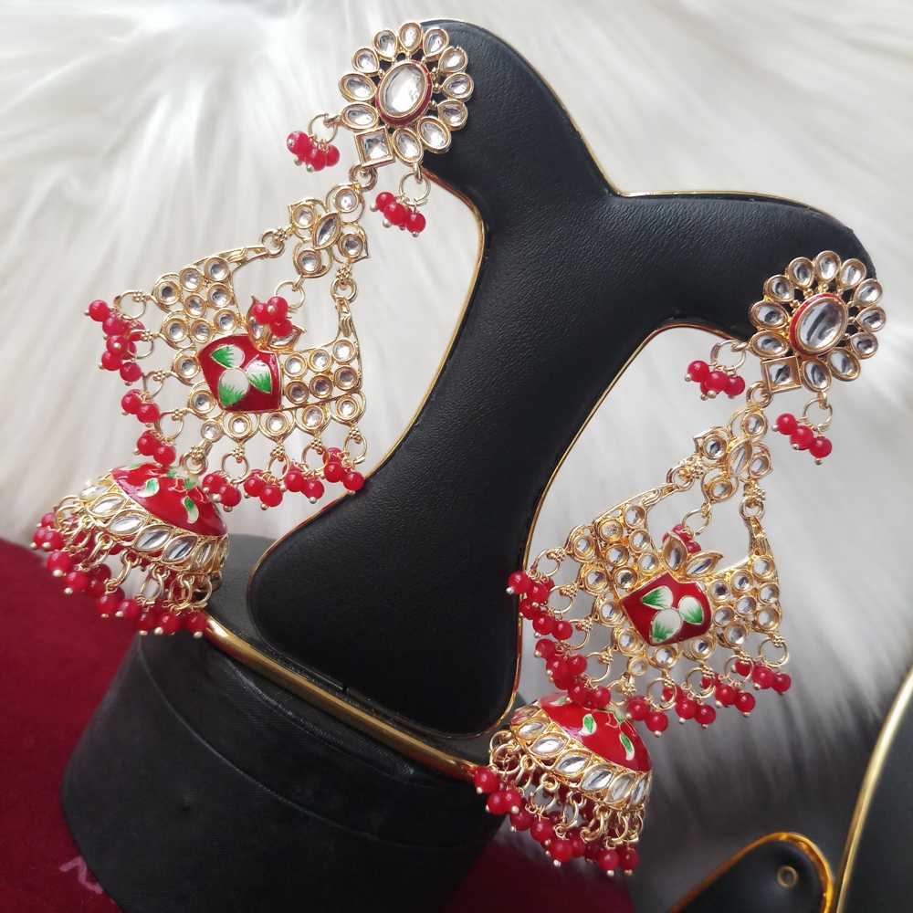 Picture of Jaypuri Meenakari Stone Multicolor Earrings For Women (Imported) M-JMEM470A - 1 Pair - Earrings for Women - Earrings - Ear rings