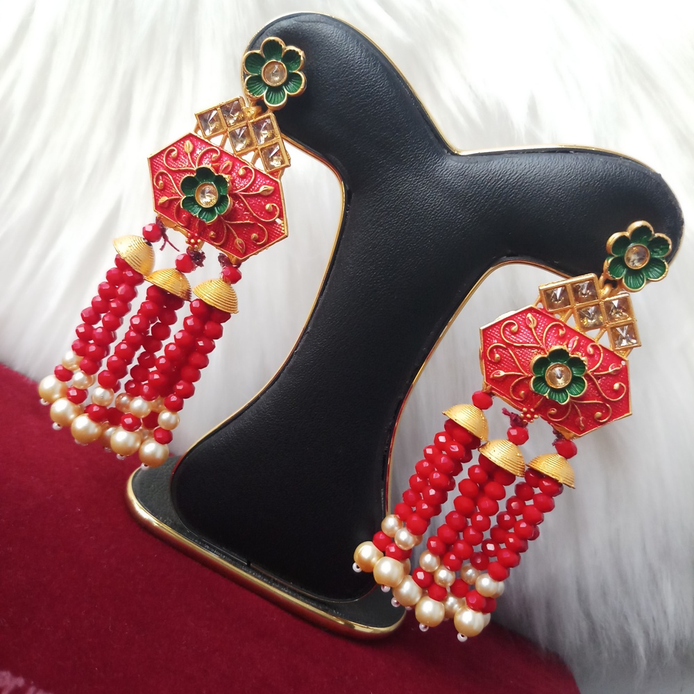 Picture of Jaypuri Art Multicolor Earrings For Women (Imported) M-JMIND-300ALLINONE - 1 Pair - Earrings - Ear Rings