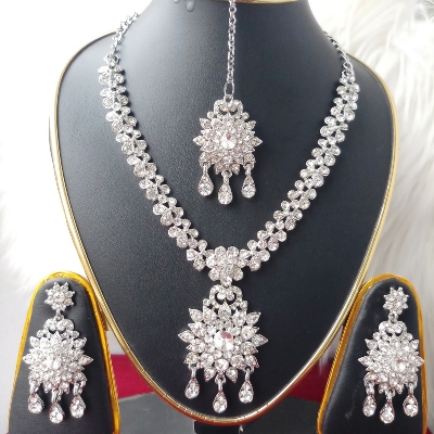 Picture of Imported Wedding /Party Bridal Necklace & Earrings Set for Women M-A188 - Necklace Set for Women - Necklace Tikli Earrings Set