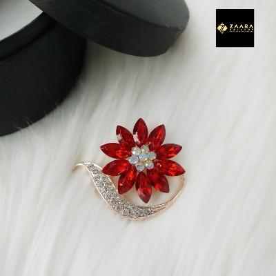 Picture of Stone & Metal Brooch /Hijab Pin/ Saree Pin for Women (Golden) (Imported) M-BRC-1110 - 1 Piece - Brooch - Brooch for Women