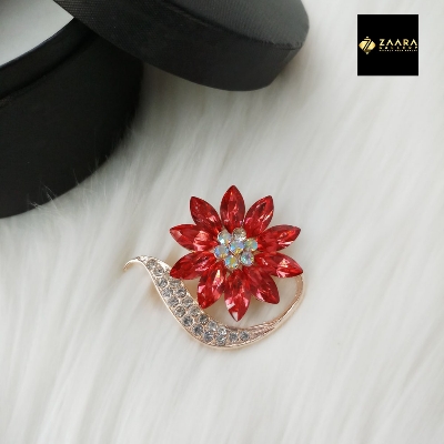 Picture of Stone & Metal Brooch /Hijab Pin/ Saree Pin for Women (Golden) (Imported) M-BRC-1110 - 1 Piece - Brooch - Brooch for Women