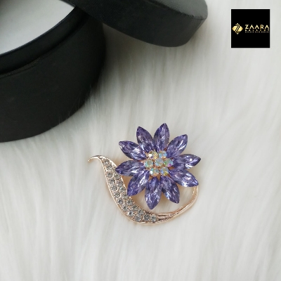 Picture of Stone & Metal Brooch /Hijab Pin/ Saree Pin for Women (Golden) (Imported) M-BRC-1110 - 1 Piece - Brooch - Brooch for Women