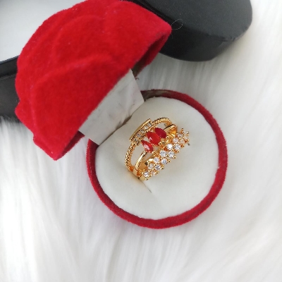 Picture of Tayeba Cut Stone Finger Ring for Women & Girls With Free Box (Imported) (M-FRC2039) - 1 Piece - Rings - Ring