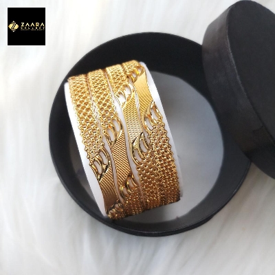Picture of City Gold Bangles / Gold Plated Laser Cut Bangles For Women Top Quality Color Grade-1 (Imported) M-CT7004 - 4 Pieces - Bangles For Women