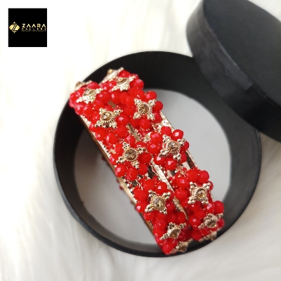 Picture of Exclusive Multi-color Crystal Beads Metal Bangles for Women (Imported) M-CB208 - 2 Pieces - Bangles - Bangles for Women - চুড়ি