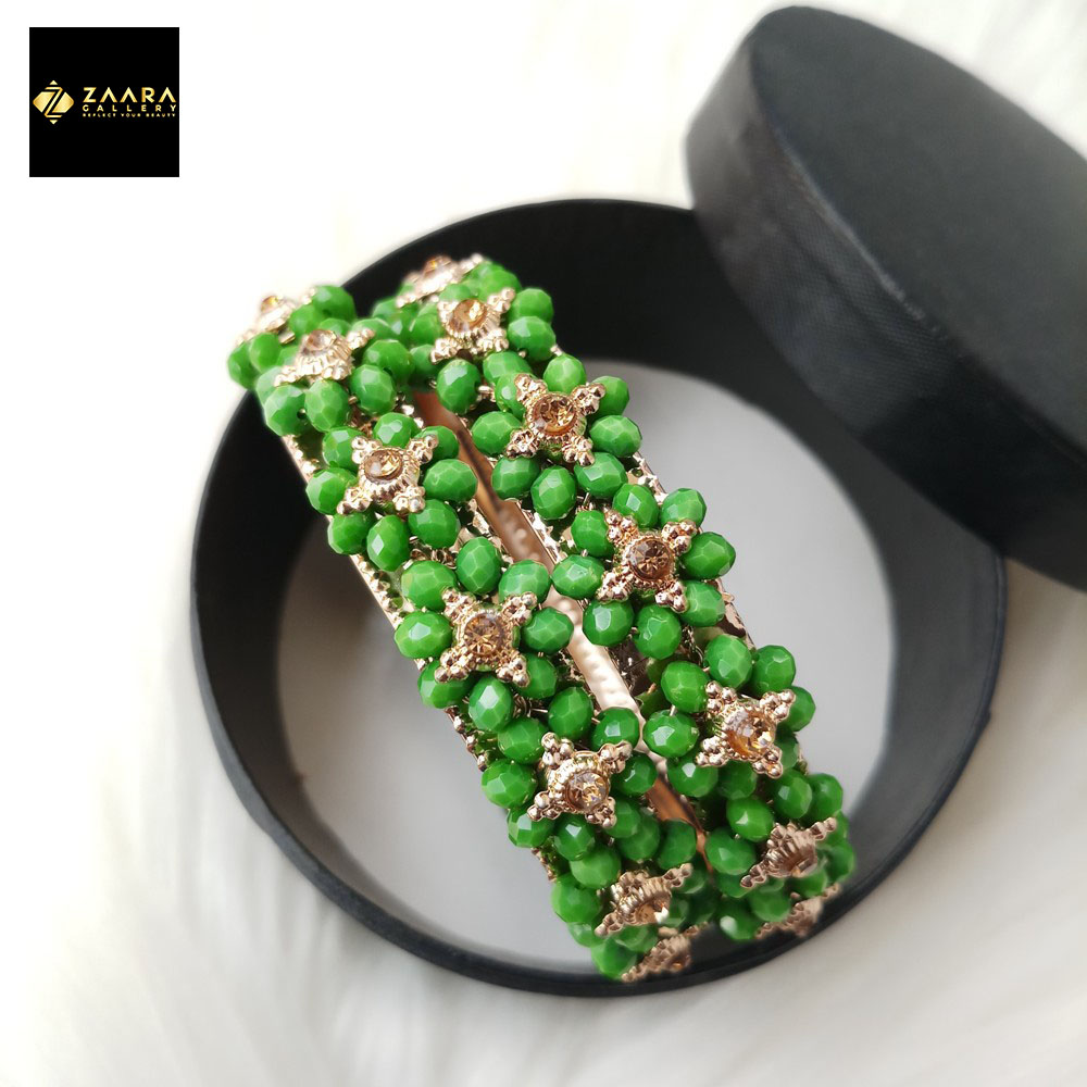 Picture of Exclusive Multi-color Crystal Beads Metal Bangles for Women (Imported) M-CB208 - 2 Pieces - Bangles - Bangles for Women - চুড়ি
