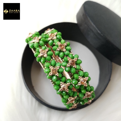 Picture of Exclusive Multi-color Crystal Beads Metal Bangles for Women (Imported) M-CB208 - 2 Pieces - Bangles - Bangles for Women - চুড়ি