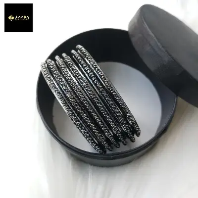 Picture of Simple Designed Pretty Metal Black Bangles For Women M-BD151B - 6 Pieces - 6 Pieces - Bangles