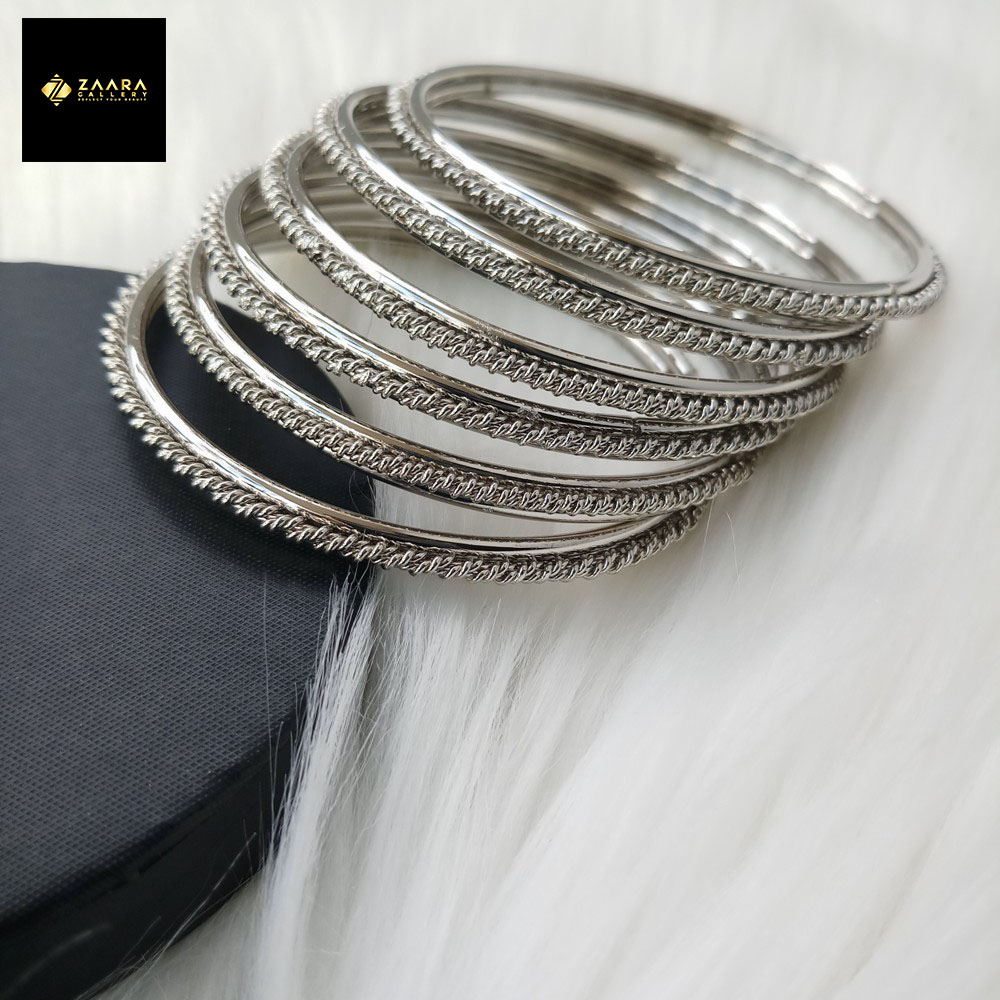 Picture of Simple Designed Pretty Metal Bangles For Women M-BD150 - 6 Pieces - Bangles