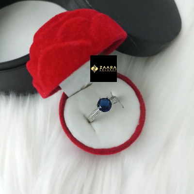 Picture of Stone Finger Ring for Women & Girls Silver & Golden With Free Box (Imported) (M-FRC2040) - 1 Piece - Ring