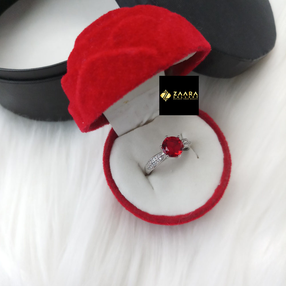 Picture of Glass Stone Finger Ring for Women & Girls With Free Box (Imported) (M-FRC2042) - 1 Piece