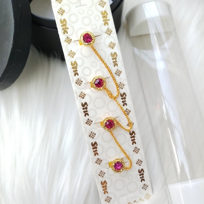 Picture of 4 Pieces Set Golden Chain Metal & Stone Panjabi & Kurta Button M-01 (Imported) - Panjabi Button