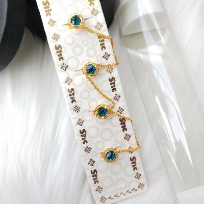 Picture of 4 Pieces Set Golden Chain Metal & Stone Panjabi & Kurta Button M-01 (Imported) - Panjabi Button