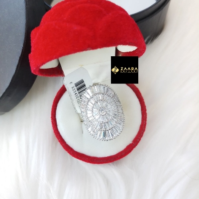 Picture of Diamond Cut AD Stone Silver & Gold Finger Ring for Women & Girls With Free Box (Imported) (M-DCFR2208G) - 1 Piece