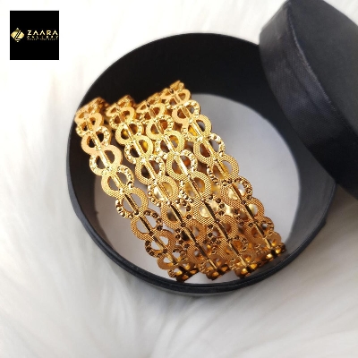 Picture of City Gold Bangles/ Gold Plated Laser Cut Bangles For Women (Imported) M-IGP9082 - 4 Pieces - Bangles