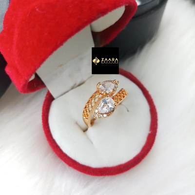 Picture of Stone Finger Ring White & Multicolor for Women & Girls With Free Box (Imported) (M-FRC2045) - 1 Piece- Rings