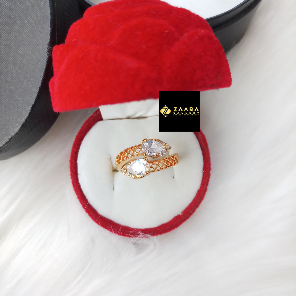 Picture of Stone Finger Ring White & Multicolor for Women & Girls With Free Box (Imported) (M-FRC2045) - 1 Piece- Rings