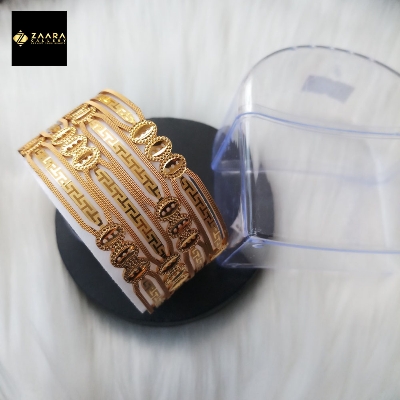 Picture of City Gold Bangles/ Gold Plated Laser Cut Bangles For Women Top Quality Color Grade-1 (Imported) M-CT7000ALL - 4 Pieces - Bangles For Women