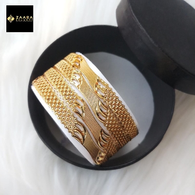 Picture of City Gold Bangles/ Gold Plated Laser Cut Bangles For Women Top Quality Color Grade-1 (Imported) M-CT7000ALL - 4 Pieces - Bangles For Women