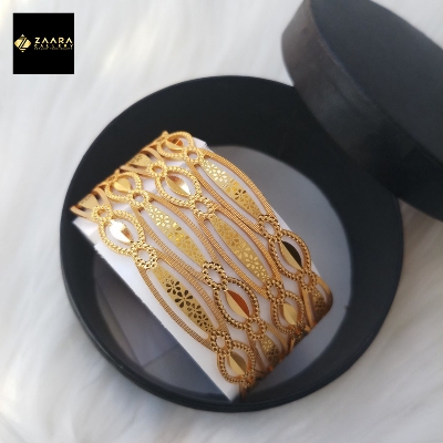 Picture of City Gold Bangles/ Gold Plated Laser Cut Bangles For Women Top Quality Color Grade-1 (Imported) M-CT7000ALL - 4 Pieces - Bangles For Women